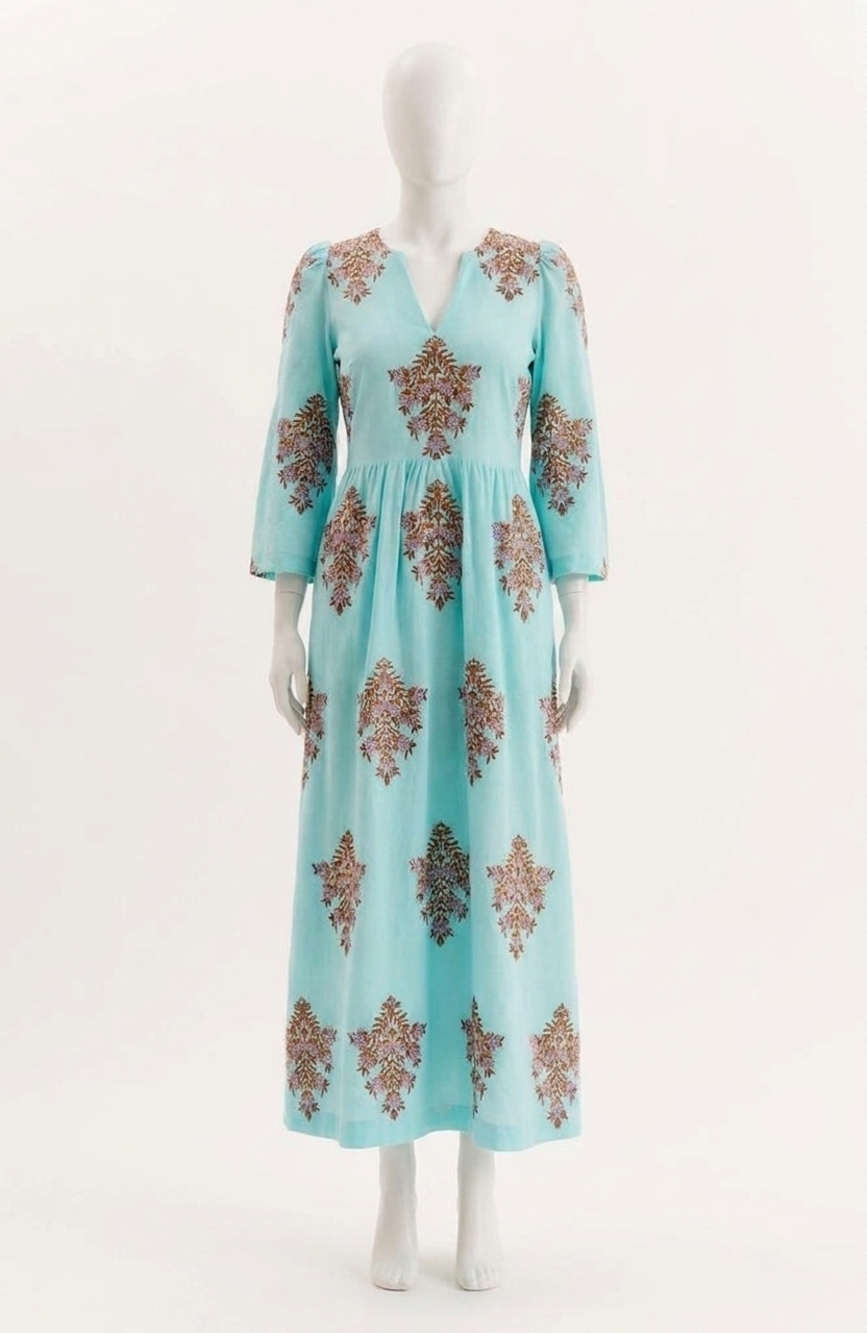 NEW TYLER BOE lana embroidered maxi dress in island paradise